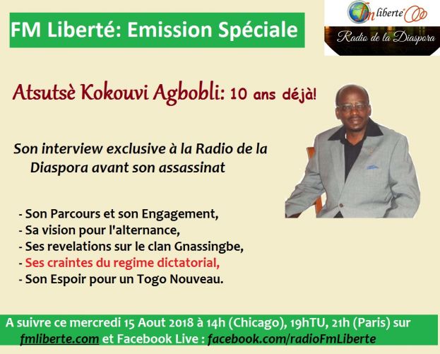 Emission Speciale: Assassinat d&#039;Atsutsè Agbobli: 10 ans déjà